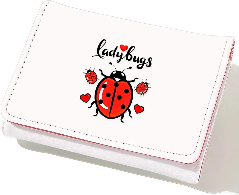 BJDAMAI Ladybugs Wallet For Teens Kids Girls Age 6,7,8,9,10,11,12, Small Slim Thin Mini Compact Women Wallet, Animal Lovers Gifts Stuff, Cash Card Coin Pocket Window For Female! - Image 1
